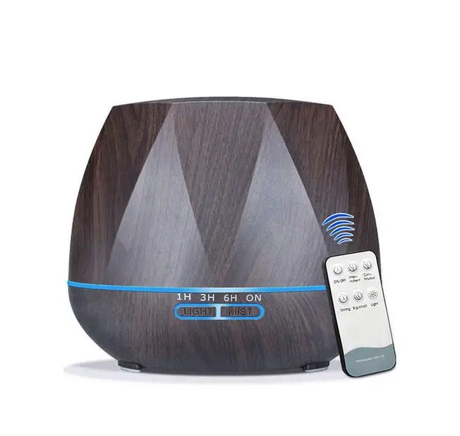 

550ML wooden color Aroma Diffuser Ultrasonic Remote Control Fragrance Diffuser Industrial Led Air Diffuser