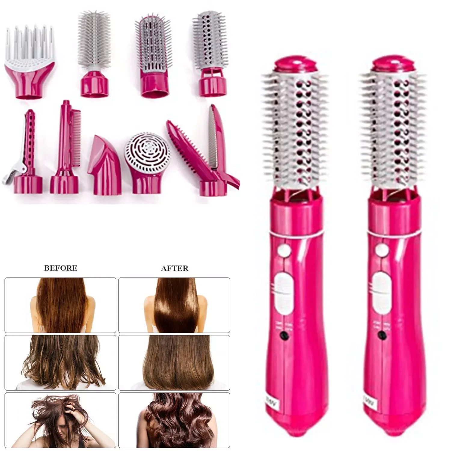 

NEW2023 10 In 1 Hair Dryer Blow Dryer Brush One Step Hot Air Sryler Comb Hairdryer Curler Curling Iron Hair Straightening Brush