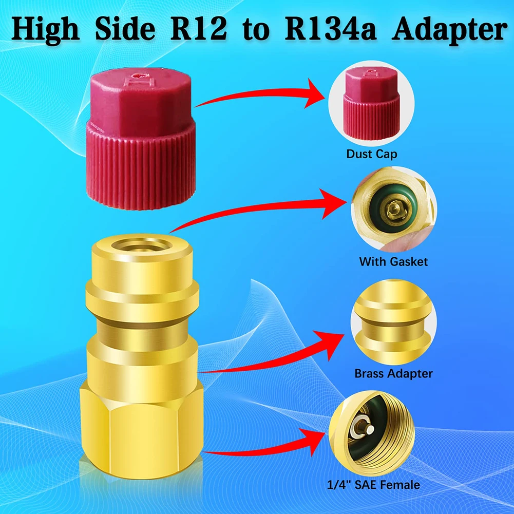 

2 шт. адаптер быстроразъемный соединитель R12 в R134A Высокий Низкий боковой адаптер фитинг соединитель автомобильный Кондиционер Фитинги Инструменты