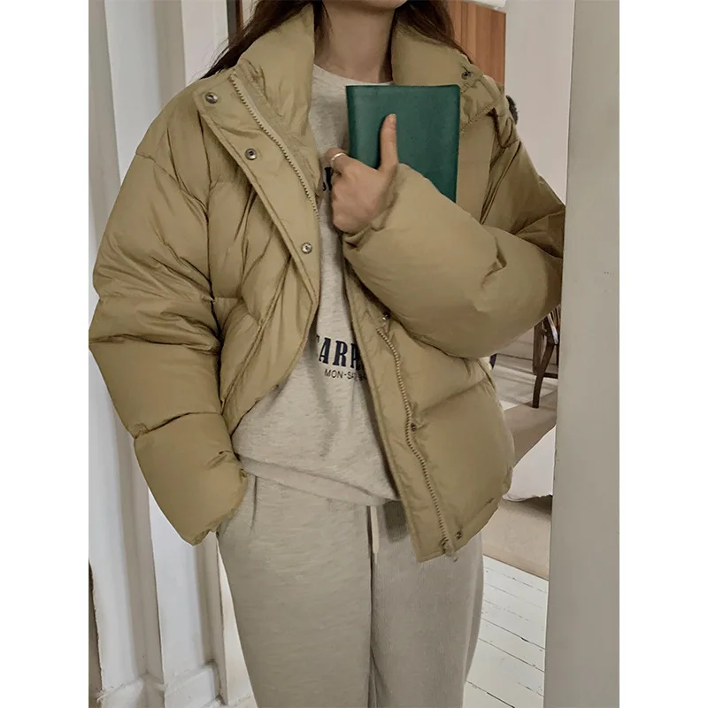 White Duck Down Thickened Down Jacket Female 2022 Winter New Standing Collar Jacket