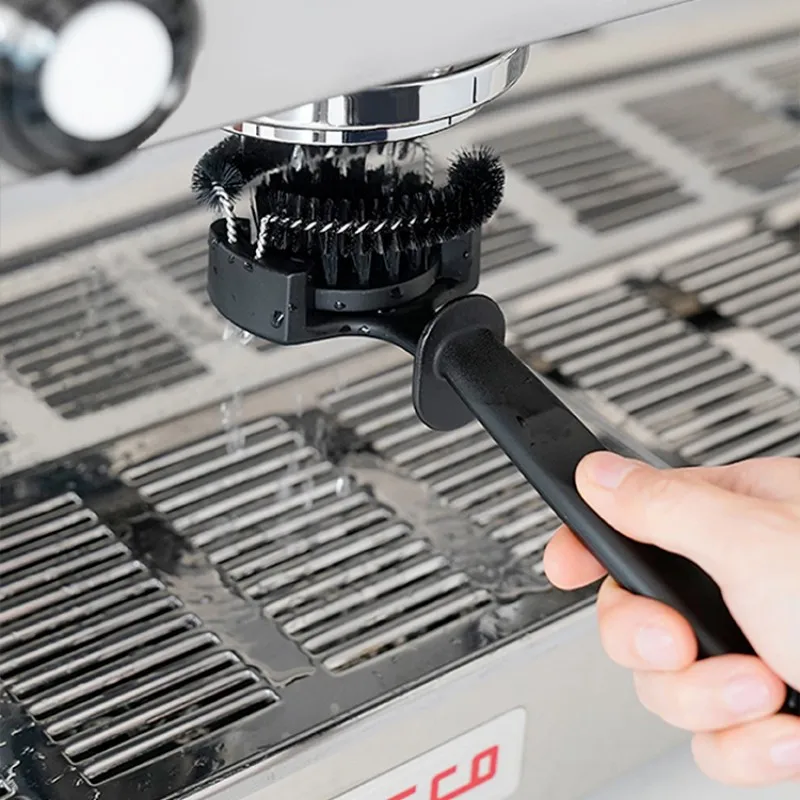 

Универсальная круглая щетка для чистки кофе, Пивоваренная головка, щетка для кофемашины, длинная ручка, кухонная щетка против ожогов 51 мм/58 мм