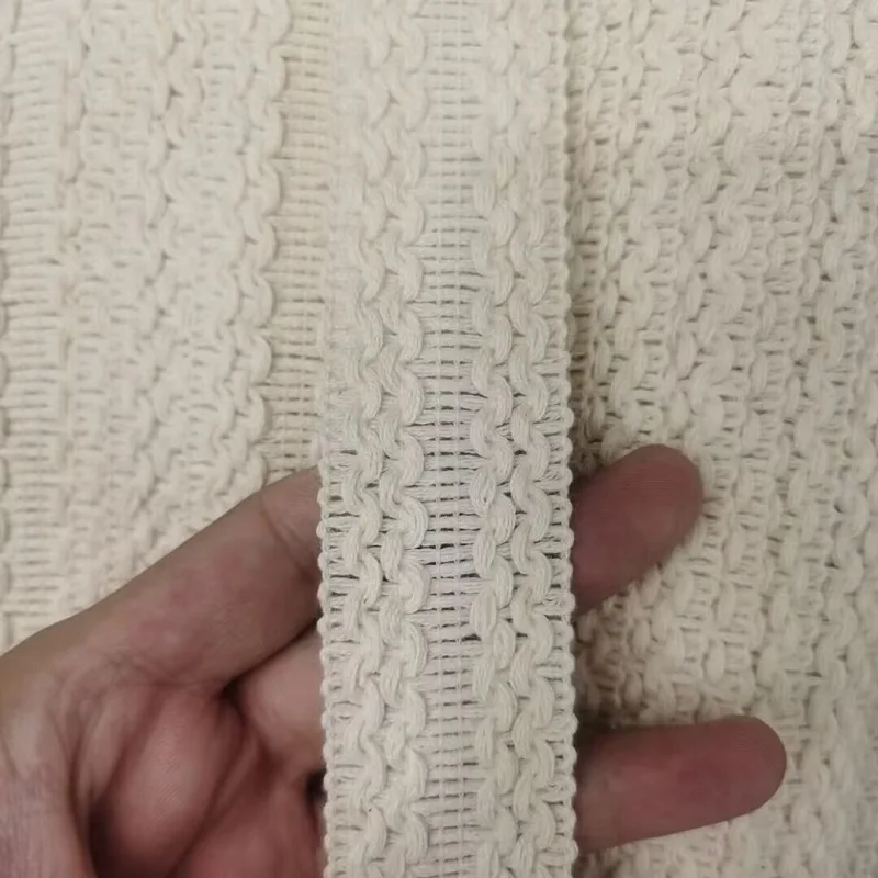 Прямая поставка с фабрики 4 Ярда 3 см бежевая/черная/белая хлопковая нить ткань