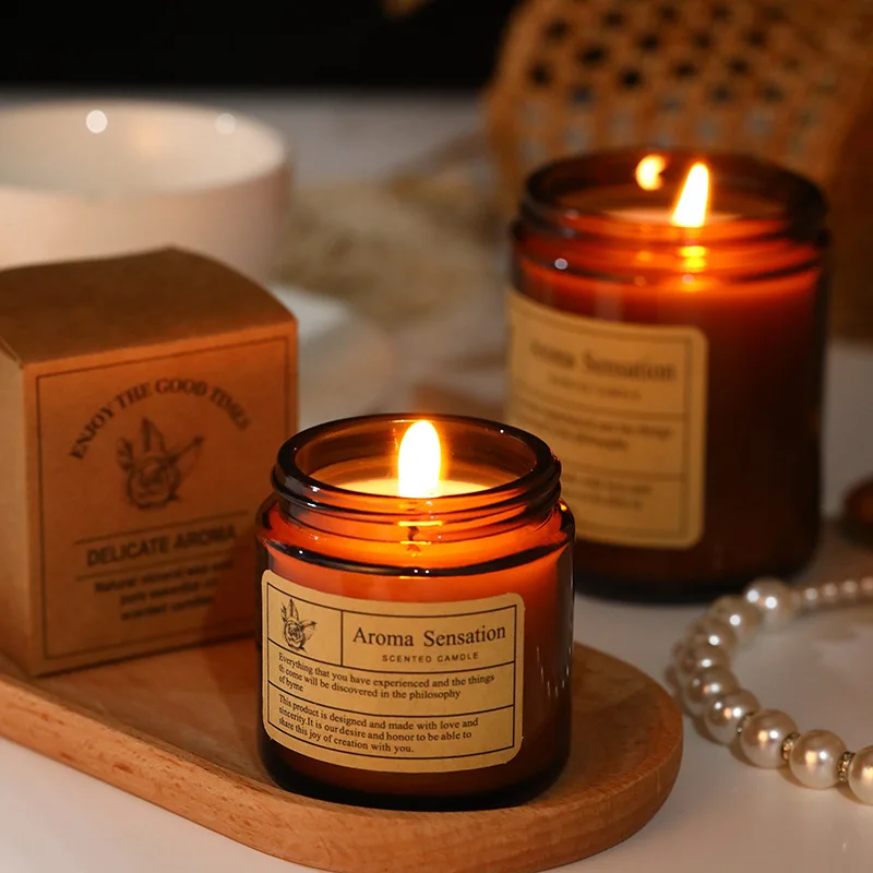 

Scented candle creative hand-made gift glass bottle handmade soy wax essential oil romantic smokeless scented candle ornament