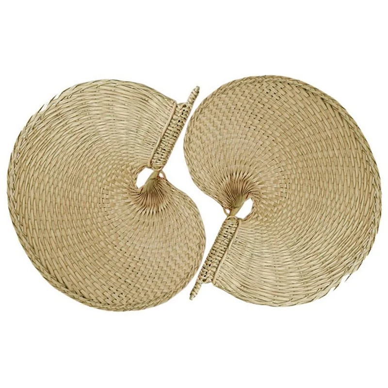 

Natural Raffia Hand Fans,Palm Leaf Hand Weaving Fan For Summer Cooling Supplies Farmhouse Wall Decor Wedding Party 6 Pcs