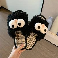 cute cartoon fluffy slippers womens autumn and winter fashion ins tide creative funny home cotton slippers anime shoes