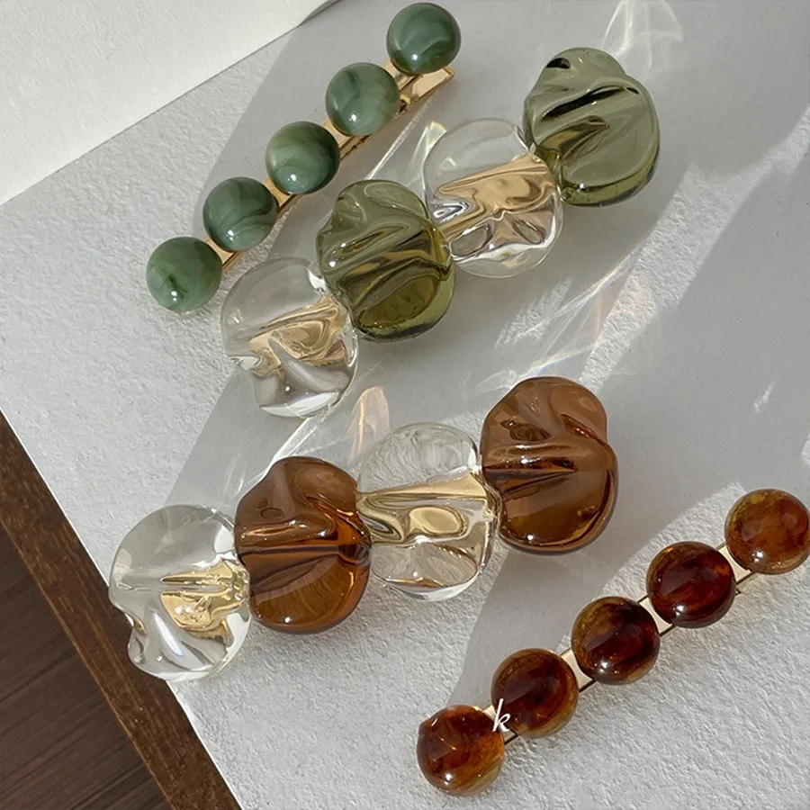 

2022 New Korean High-end Niche Design Retro Crystal Word Clip Hairpin Ladies Headwear Temperament Side Clip Hair Accessories