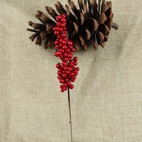 10pcs mini round artificial red berries xmas flower new year home ornaments