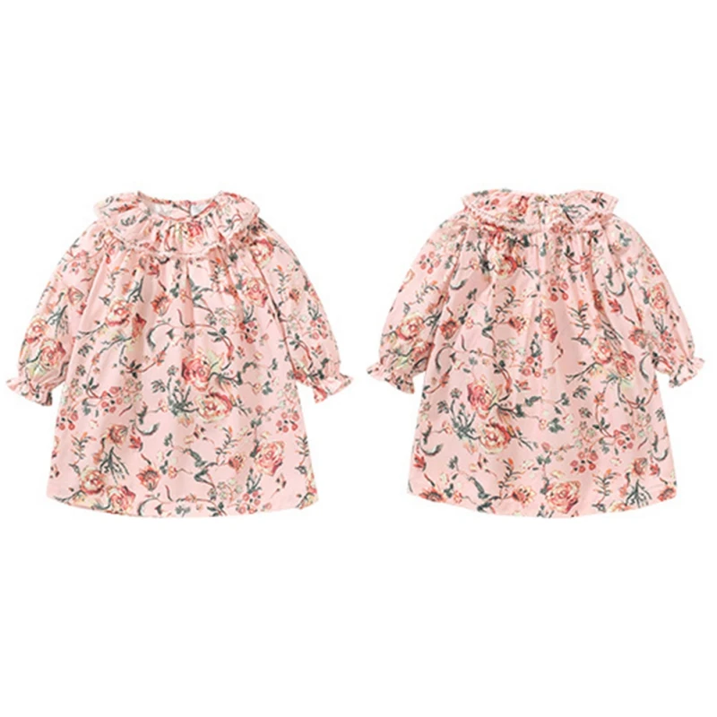 Детское платье принцессы с цветочным принтом