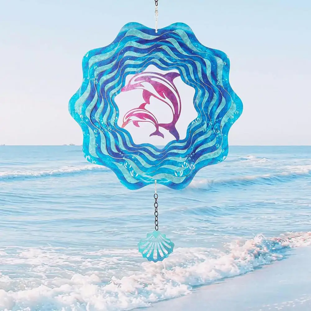 

Spinner Seashell Dolphin Wind Spinners 3d Outdoor Wall Art Ornaments with Easy Installation for Indoor Outdoor Spaces Windmill
