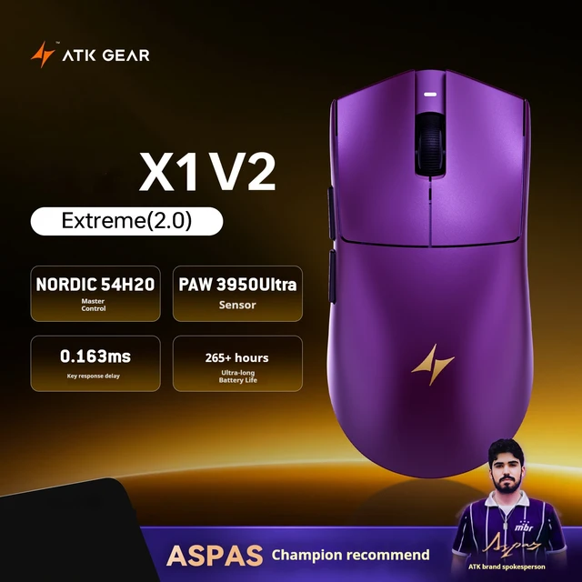 Беспроводная игровая мышь ATK X1 V2 Ultimate2.0 | AliExpress