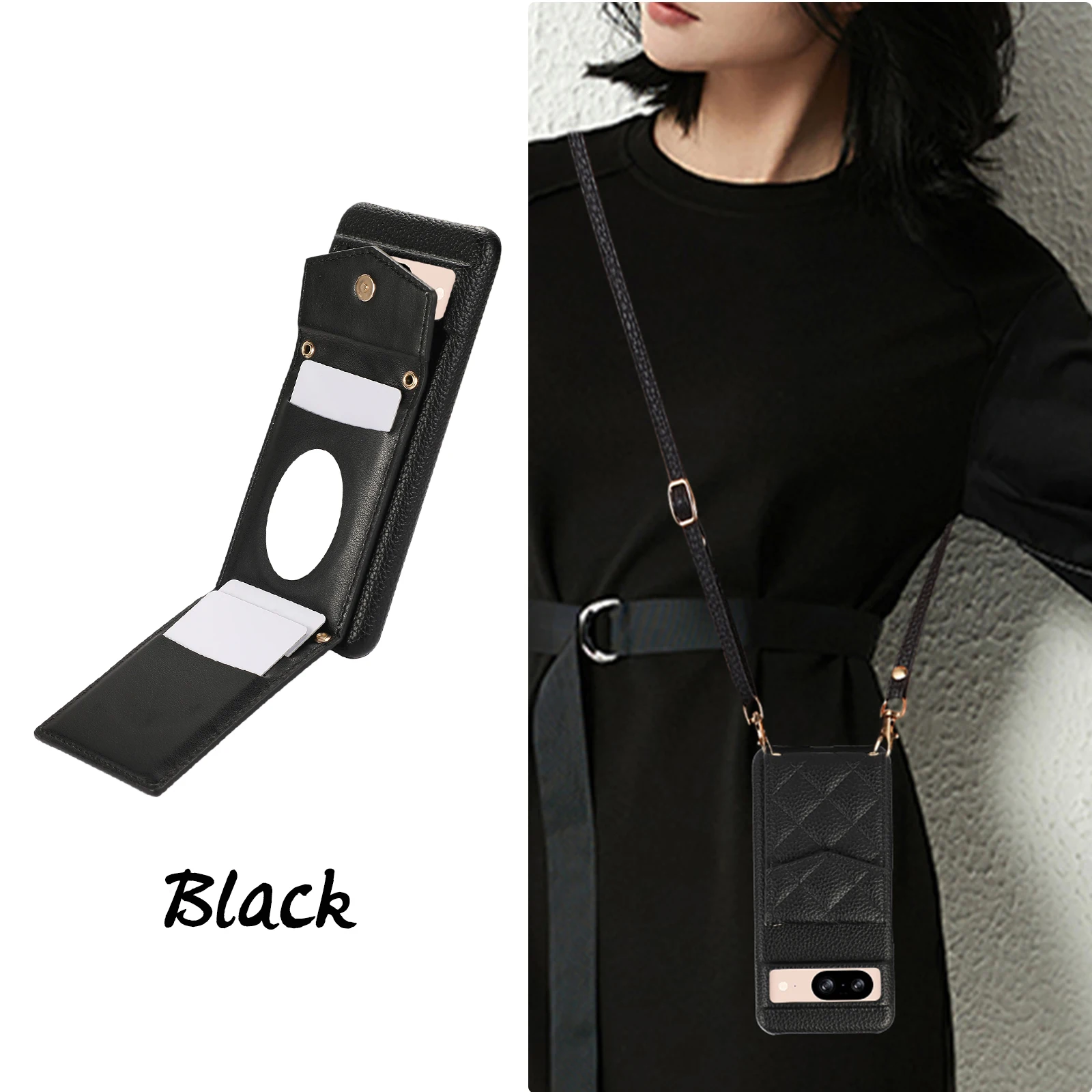 Чехол-кошелек с ремешком через плечо и отделением для карт