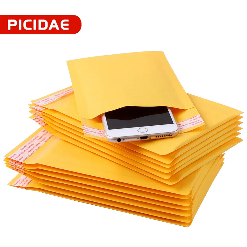 

Kraft Paper Yellow Envelope Bubble Protection Waterproof Buffer Anti-fall Pe Packaging Bag Logistics Courier Package Poly Mail