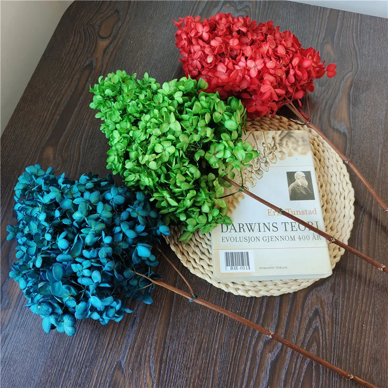 

1pcs,Natural wood hydrangea bouquets with stem,fresh-keeping hydrangea Dried flower for wedding party living room decoration
