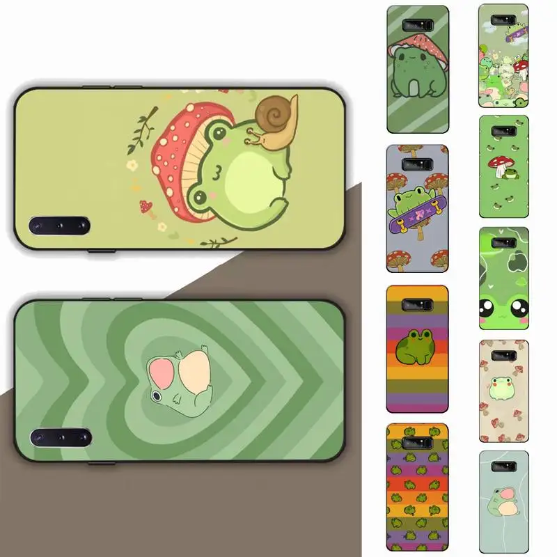 

green Funny The Frog cute Phone Case for Samsung Note 5 7 8 9 10 20 pro plus lite ultra A21 12 72