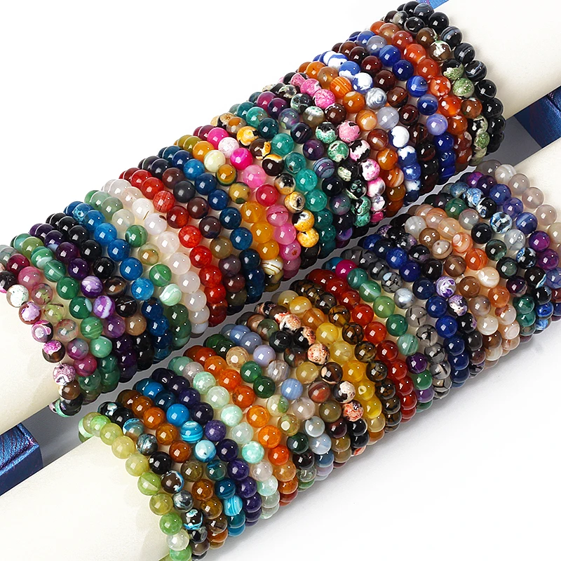 

6MM Beads Bracelets Men Natural Stone Handmade Bracelets For Women Agates Quartz Hematite Obsidian Stretch Bracelet Dropshipping