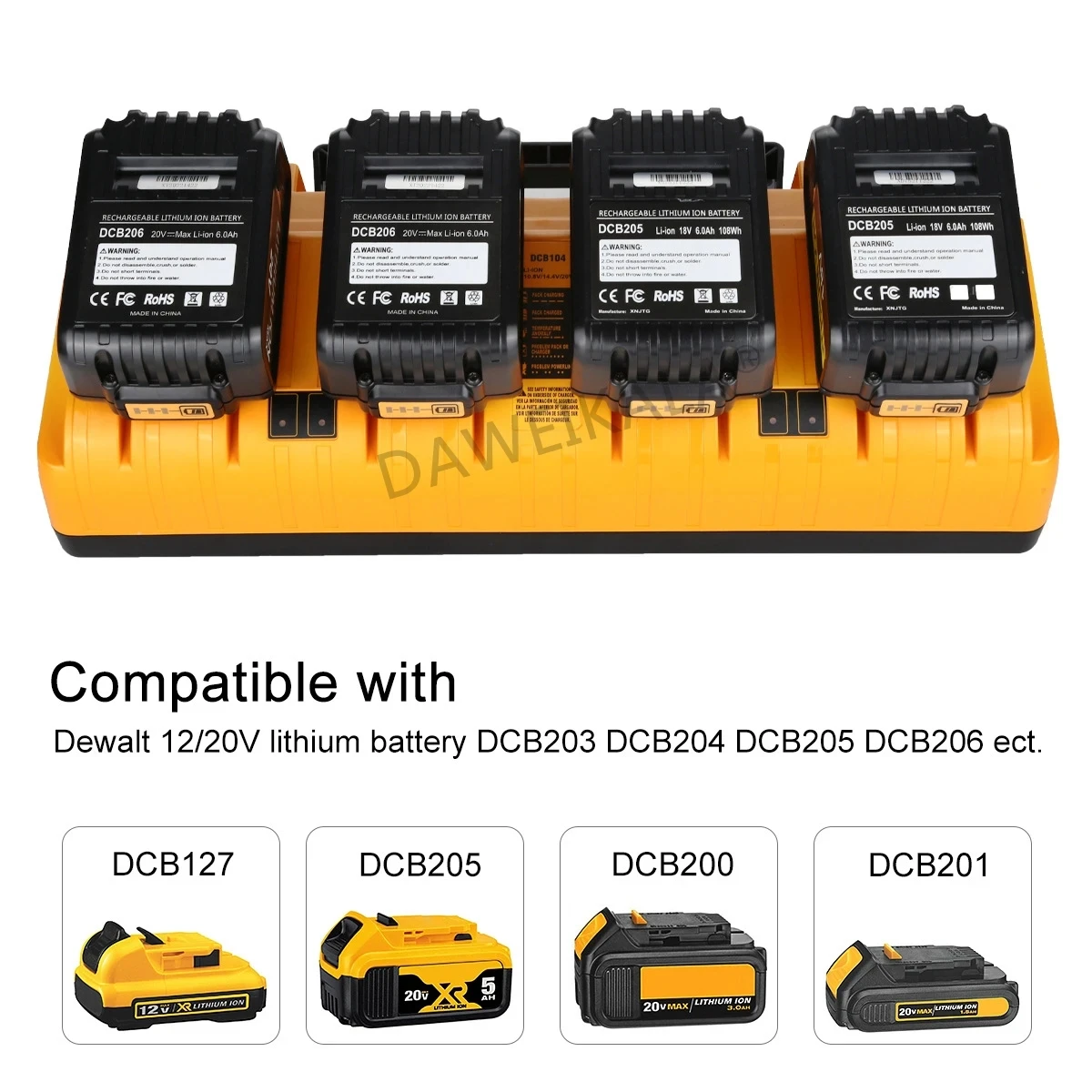 

Dewalt 14.4V 18V 20V Lithium Battery Charger DCB203 DC B204 DCB205 DCB206 Li-Ion Battery DCB118 DCB1418 DCB140 DCB183 DCB200