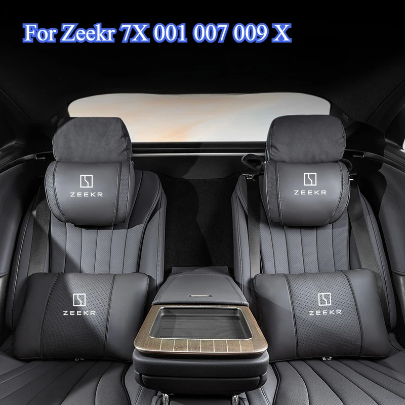 Фото Для Zeekr 7X 001 007 009 X автомобильная подушка одеяло складная автомобильная подушка для шеи наппа кожаный подголовник сиденья поясничные подушки поддержка №1