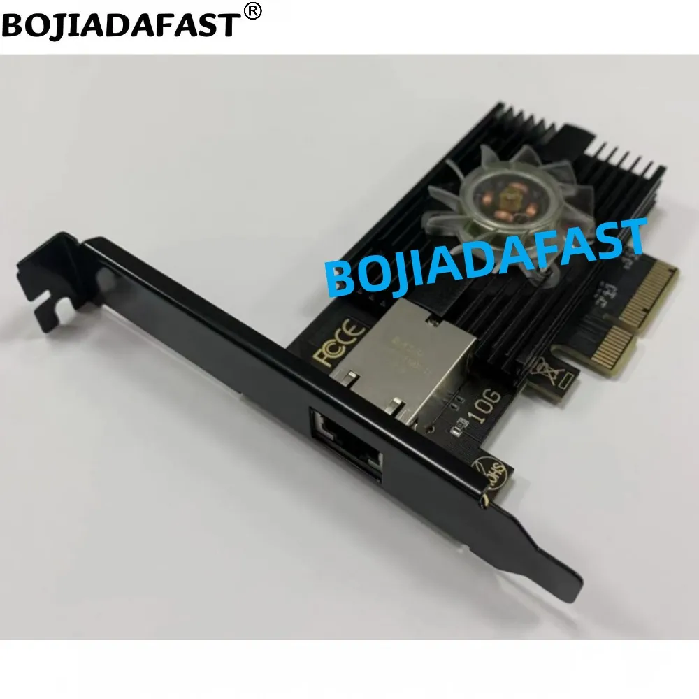 Фото Сетевая карта Ethernet 10000 Мбит/с (10 Гбит/с) с портом RJ45 для PCI-E 4X, серверная, AQC113C, с радиатором и RGB-вентилятором, поддержка WIN10/11, Linux №3