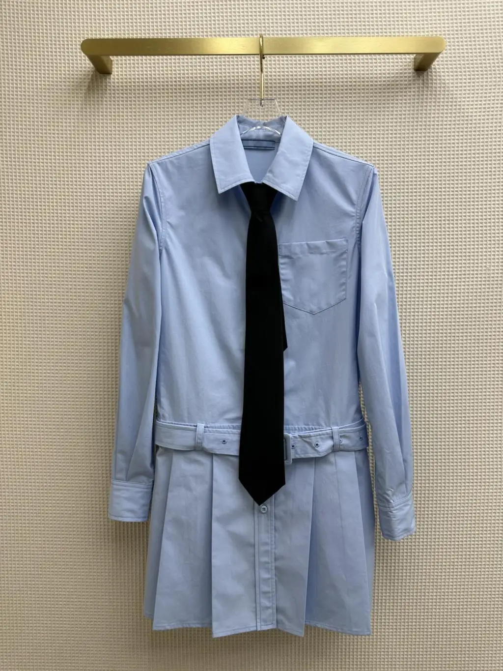 

2023 Ранняя весна, новый продукт, дизайн колледжа, синее платье с воротником. Простой дизайн