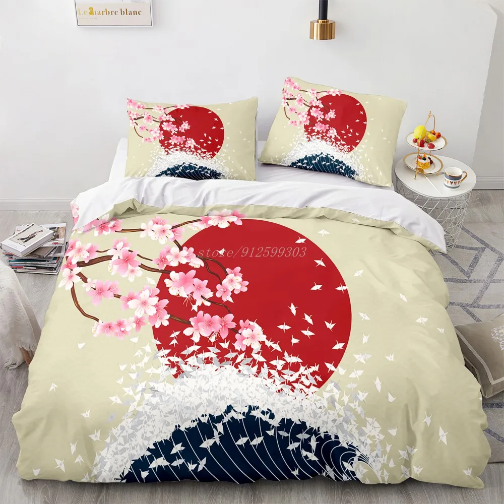

Flower Duvet Cover Set Cherry Blossoms Home Decor Bedding Set Bed cover Boys Girl Home Textile Floral Bedclothe Bed Set