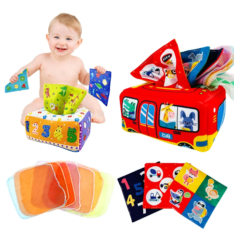 

Magic Tissue Box Montessori Toys Baby Educational Learning Activity Sensory Toy for Kids Finger Exercise Busy Board Baby Game