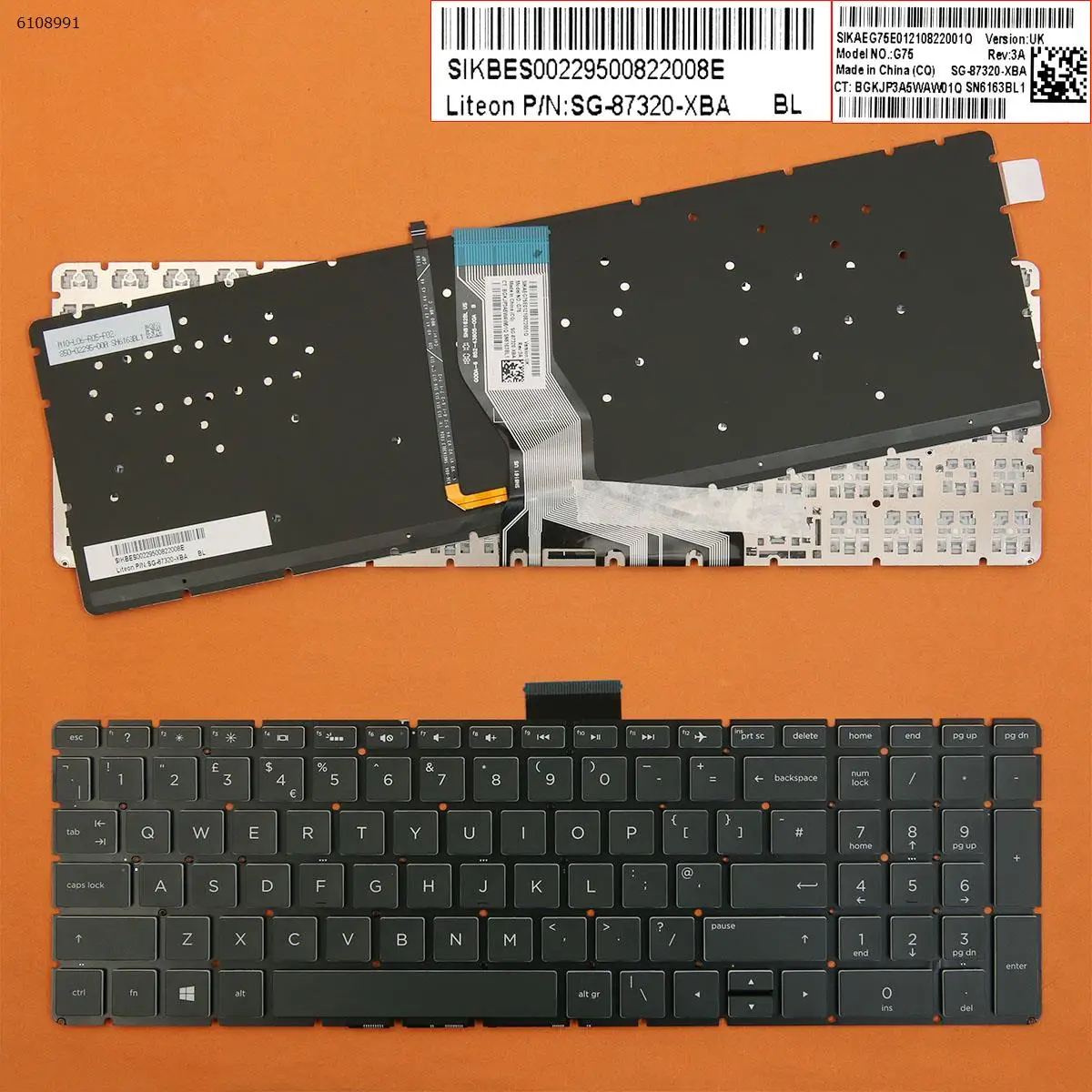 

UK Laptop Keyboard for HP Pavilion 15-cd072nr 15-cd074cl 15-cd075nr 15-cd076cl BLACK Backlit Without FRAME