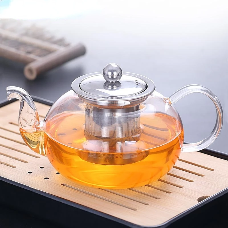 

Borosilicate Glass Teapot Teaup Flower Teapot With Removable Infuser Filter Heat Resistant Stove Glass Teapot Warmer Base