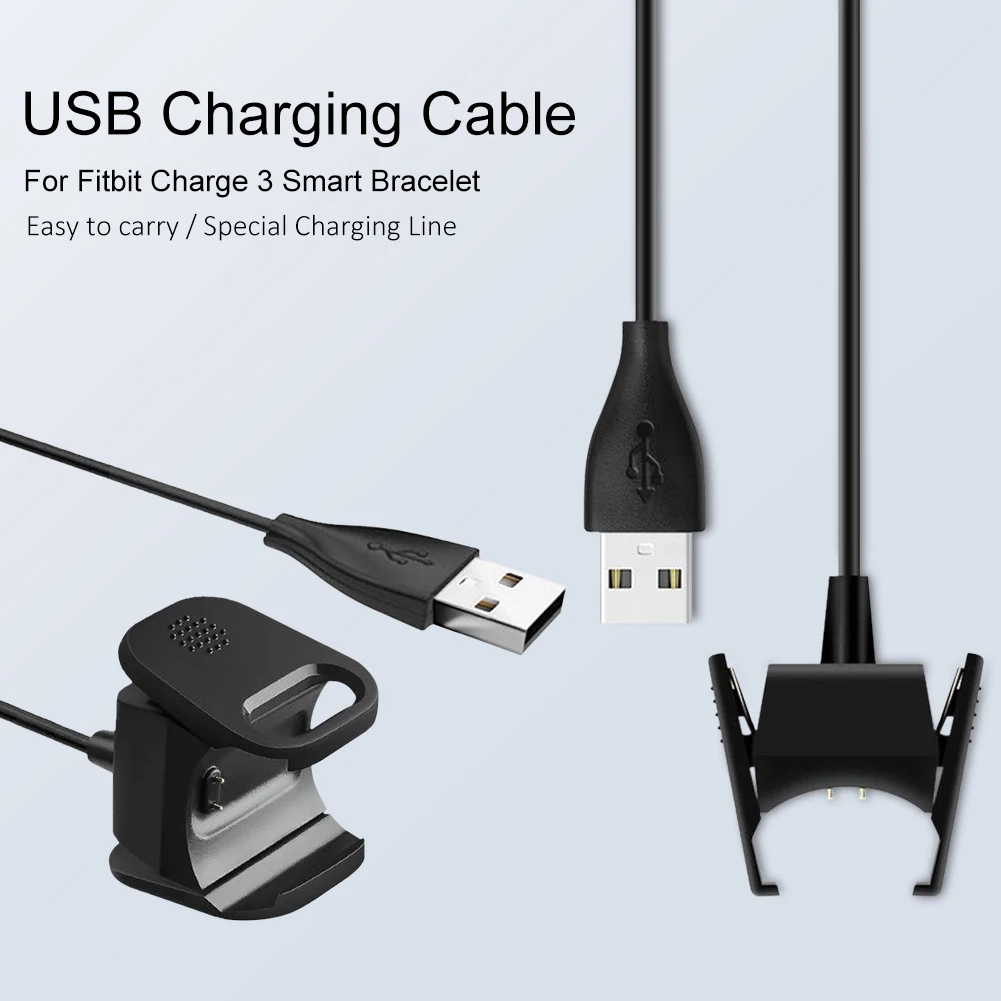 

Quick USB Charging Cable for Fitbit Charge 4 band port line dock USB Charger forFitbit Charge 3 fit bit charge3 charge4 adapter