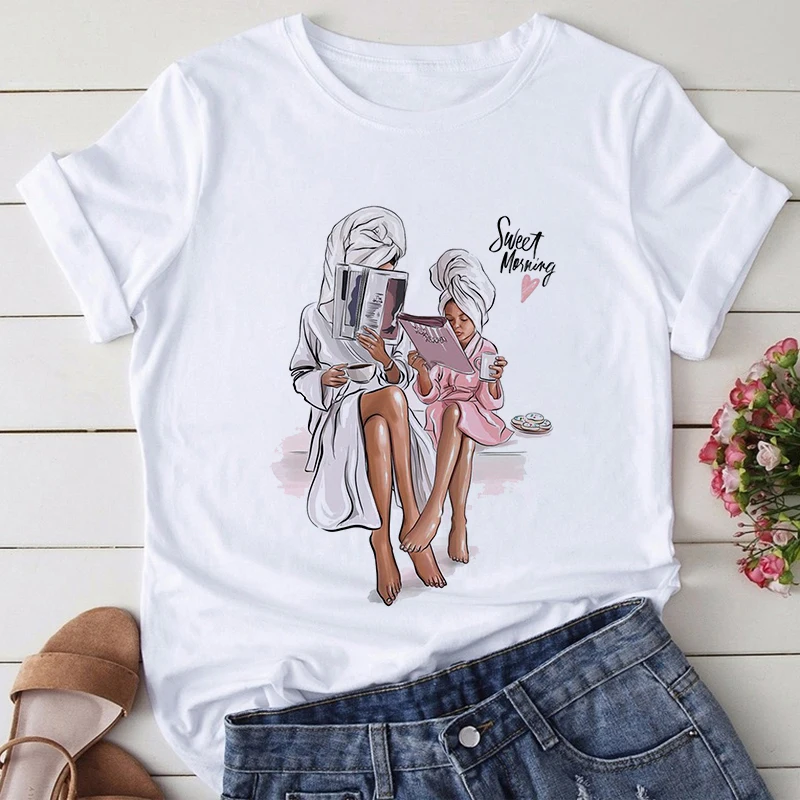 

Vintage Mother's Day Mom And Daughter T-shirt Harajuku Women Tshirt Summer Anime Graphics Tees Tops Short Sleeve Femme T-shirts