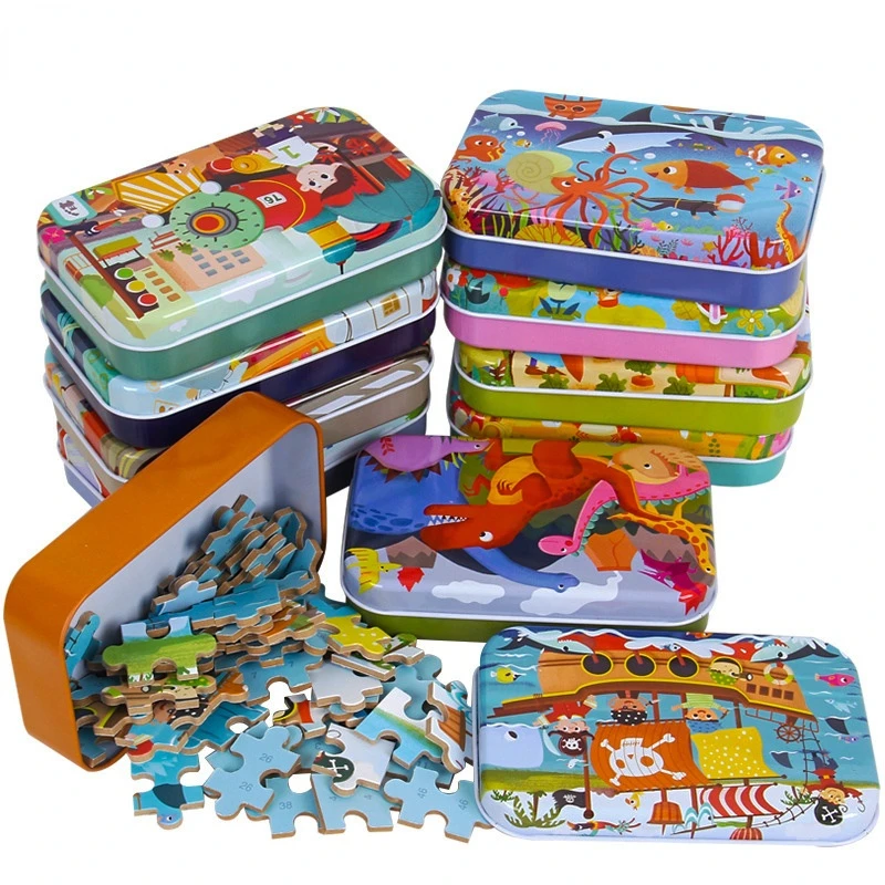 For Children Cartoon Vehicle Animal Wood Jigsaw Baby Learning Educational Toy Kids Gift