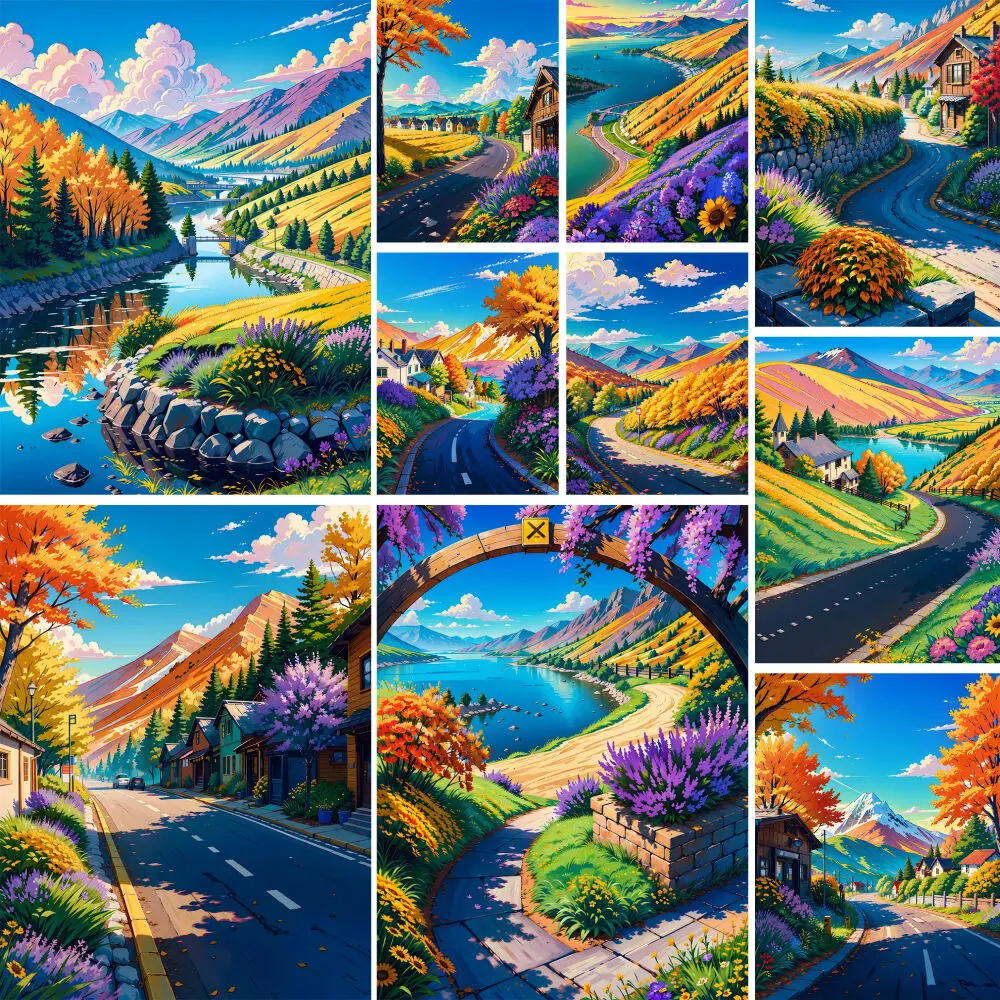 

Пейзаж деревенская жизнь 5D алмазная живопись Настенный декор Полный Круглый штампованный Набор для вышивки крестиком Diy Детский подарок оптовая продажа