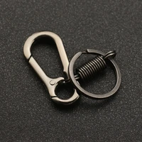 1pcs spring keychain climbing hook car keychain strong carabiner shape keychain zinc alloy keychain chain rings accessories