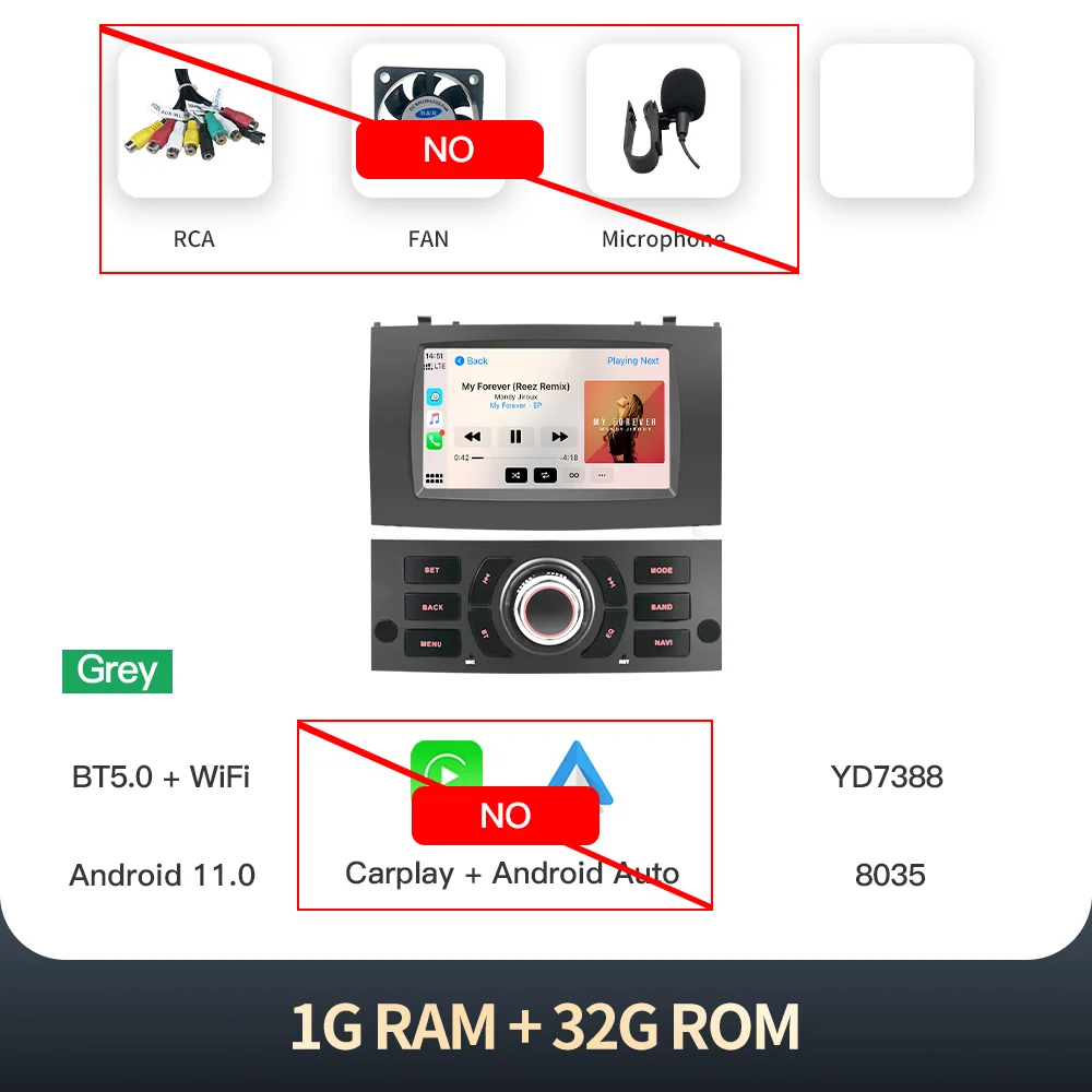 

Kingchange 7 "Android14 для Peugeot 407 2004-2010 радио GPS 360 видеоплеер стерео мультимедийный Carplay Auto DSP WIFI BT SWC