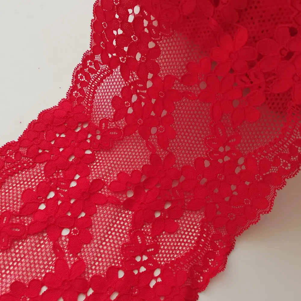 2 размера 17 см в ширину с красным кордом тянущиеся эластичные кружевные тримминги