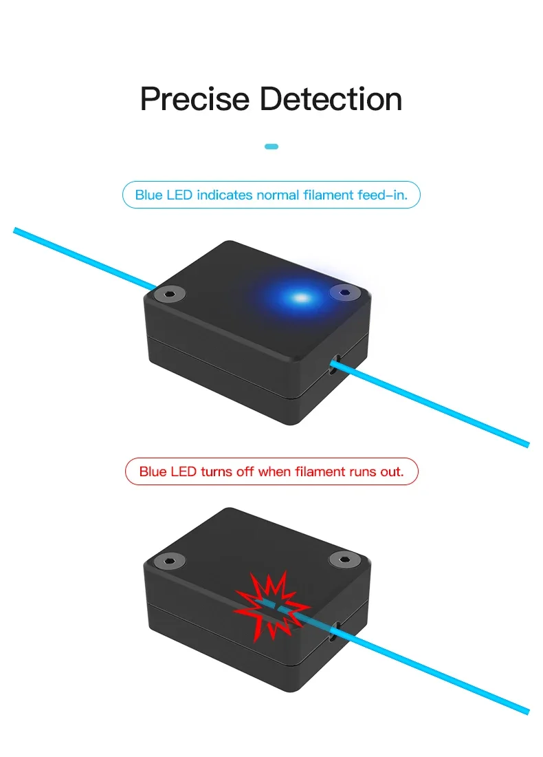 Фото Комплект детектора нити Creality для Ender-3 V3 SE/KE, автоматический чувствительный механизм, модуль обнаружения разрыва датчика биения нити №4
