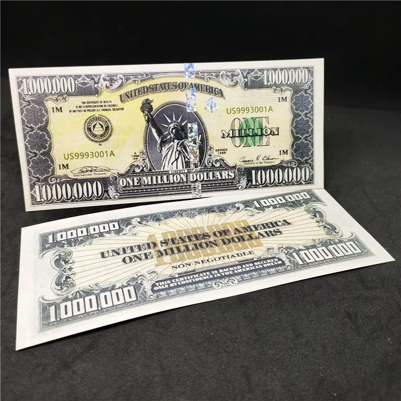

Copy US One Million Dollars Fake Money Paper Bills Non-currency Dollar USD 1000000 banknote crafts