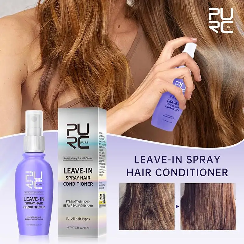 

PURC Hair Conditioner Leave-in Spray Repair Damaged Dry Frizz Hair Treatment Shiny Smooth Straighten Hair Care Products 50ml