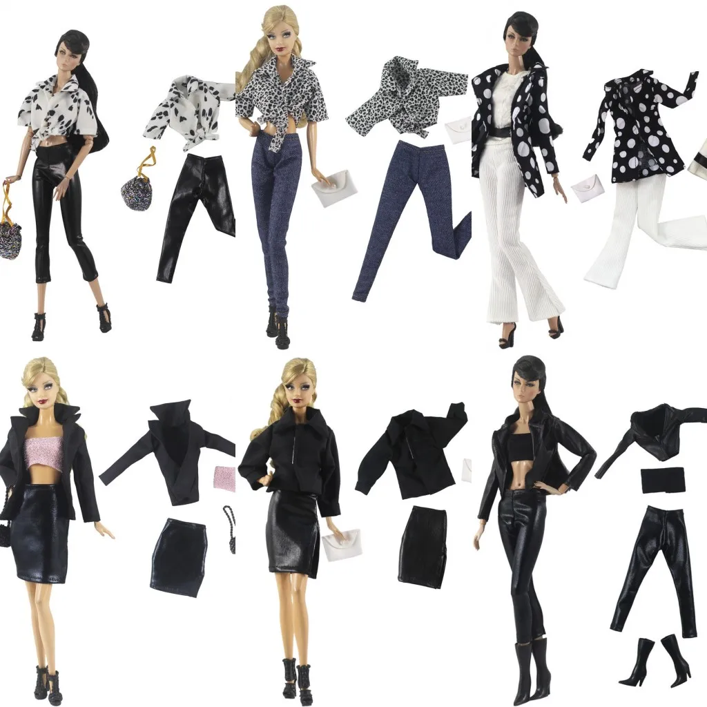 Комбинезон для куклы леди в офисном черном стиле 1 комплект шорты платье одежда
