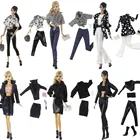 Комбинезон для куклы леди в офисном черном стиле, 1 комплект, шорты, платье, одежда, сумка, аксессуары для кукол, Детская Одежда для куклы Барби 30 см