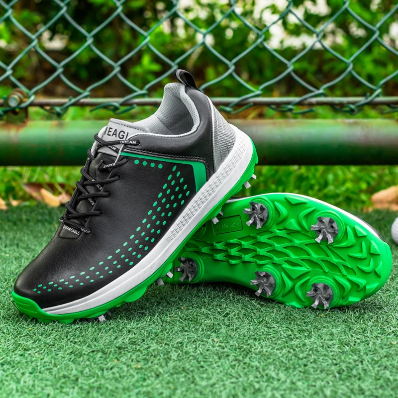 2022 New Mens Professional Golf Shoes Comfortable Non-slip Golf Competition Training Shoes Classic Lace-up Golf Sneakers for Men