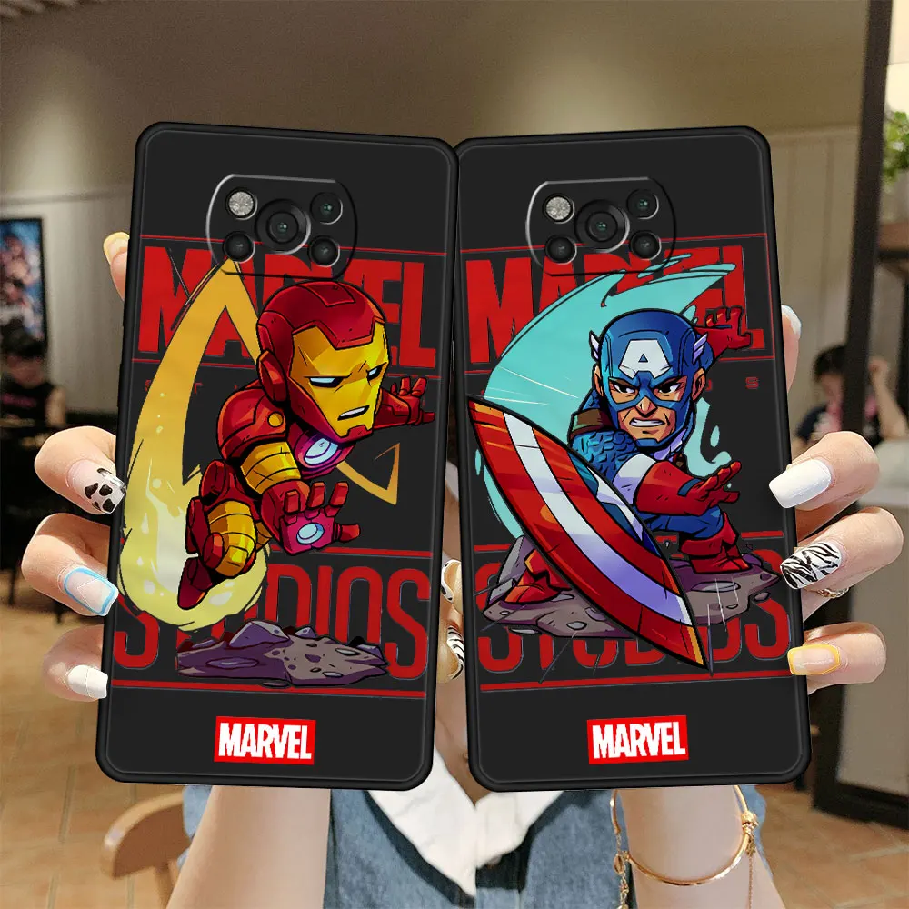 

Cell Marvel Iron Man Silicone Case Cover for Xiaomi Poco Redmi Note 9 9S 10 11 M3 X4 7 8 X3 NFC F3 Pro Note10 M4 Note8 Luxury