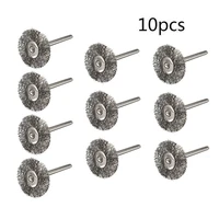 10pcs 22mm wire wheel brush stainless steel dremel rotary tools for mini drill dremel polishing machine power tools accessories