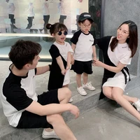 family matching clothes father and son t shirt mother and daughter dresses womens tee shirt baby girl summer dress kids tops