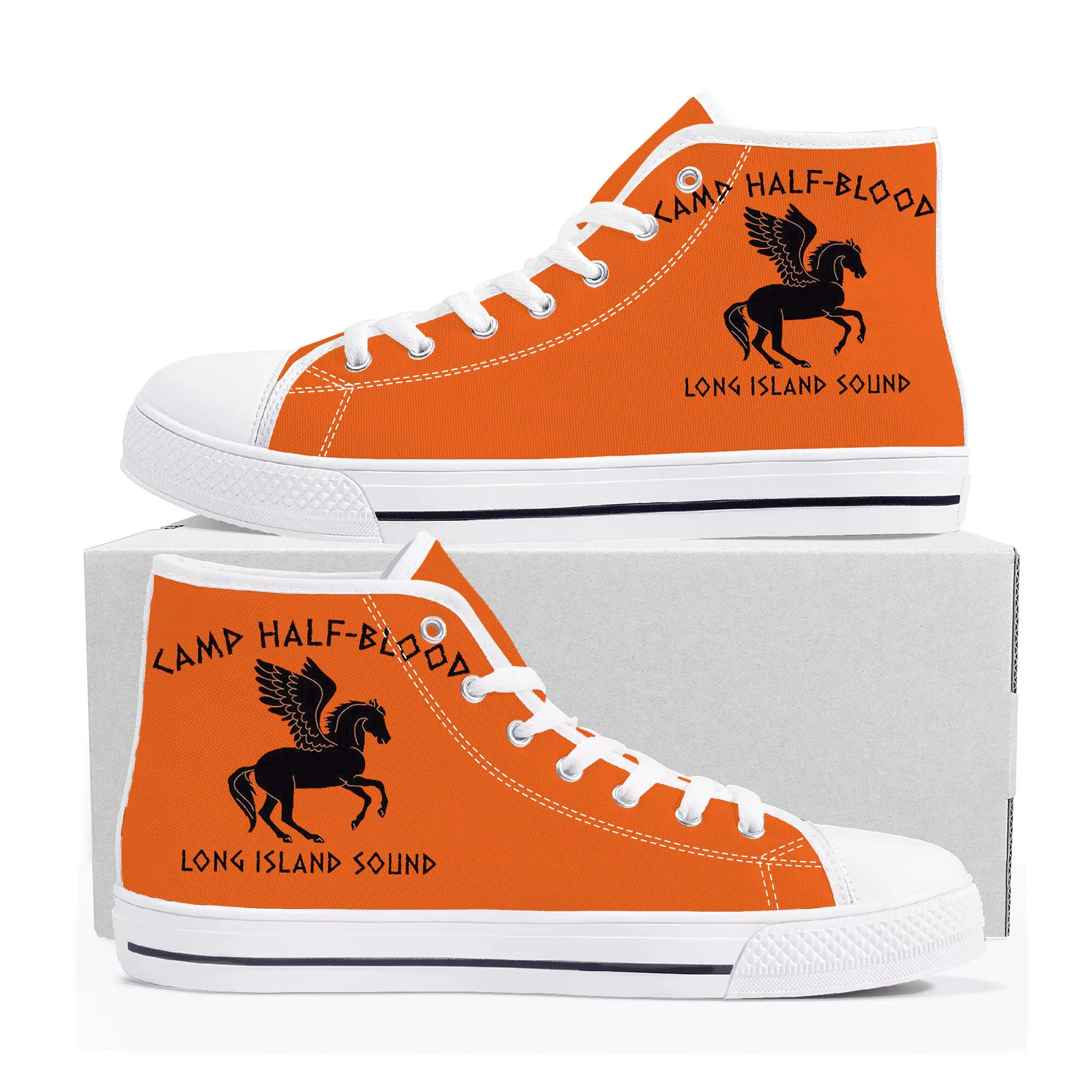 

Camp Half Blood Percy Jackson High Top Sneakers Mens Womens Teenager Canvas Sneaker Casual Custom Made Shoes Customize Shoe