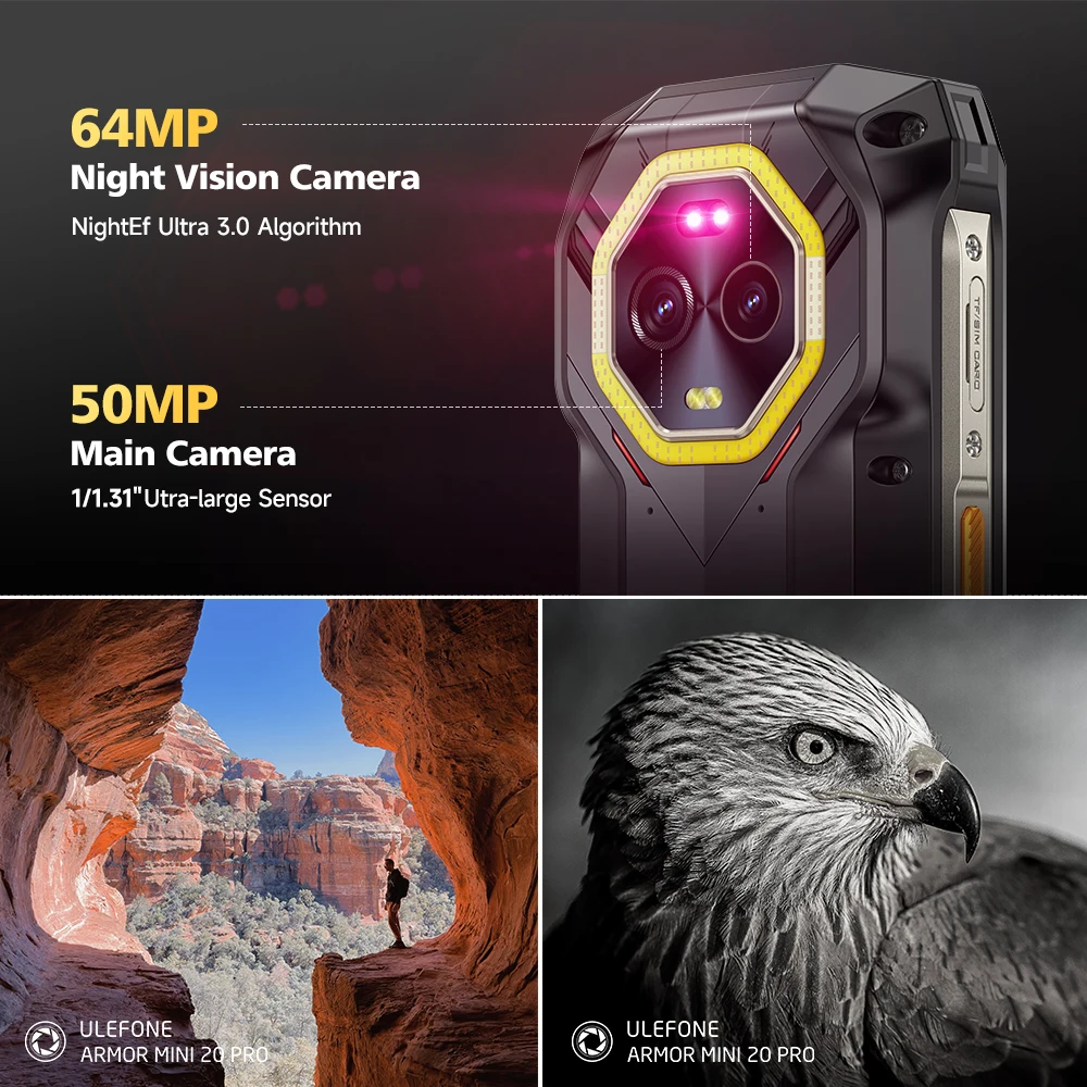 【Мировая премьера】Ulefone Armor Mini 20 Pro 5G 4 7 "Прочный телефон 64MP Ночная камера Android 14