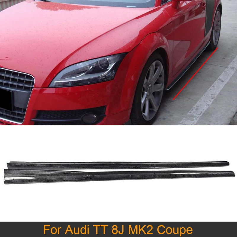 

Carbon Fiber Side Skirts Aprons Body Kit For Audi TT 8J MK2 Coupe Convertible 2008-2011 2PCS Car Side Door Skirts Protector Kit