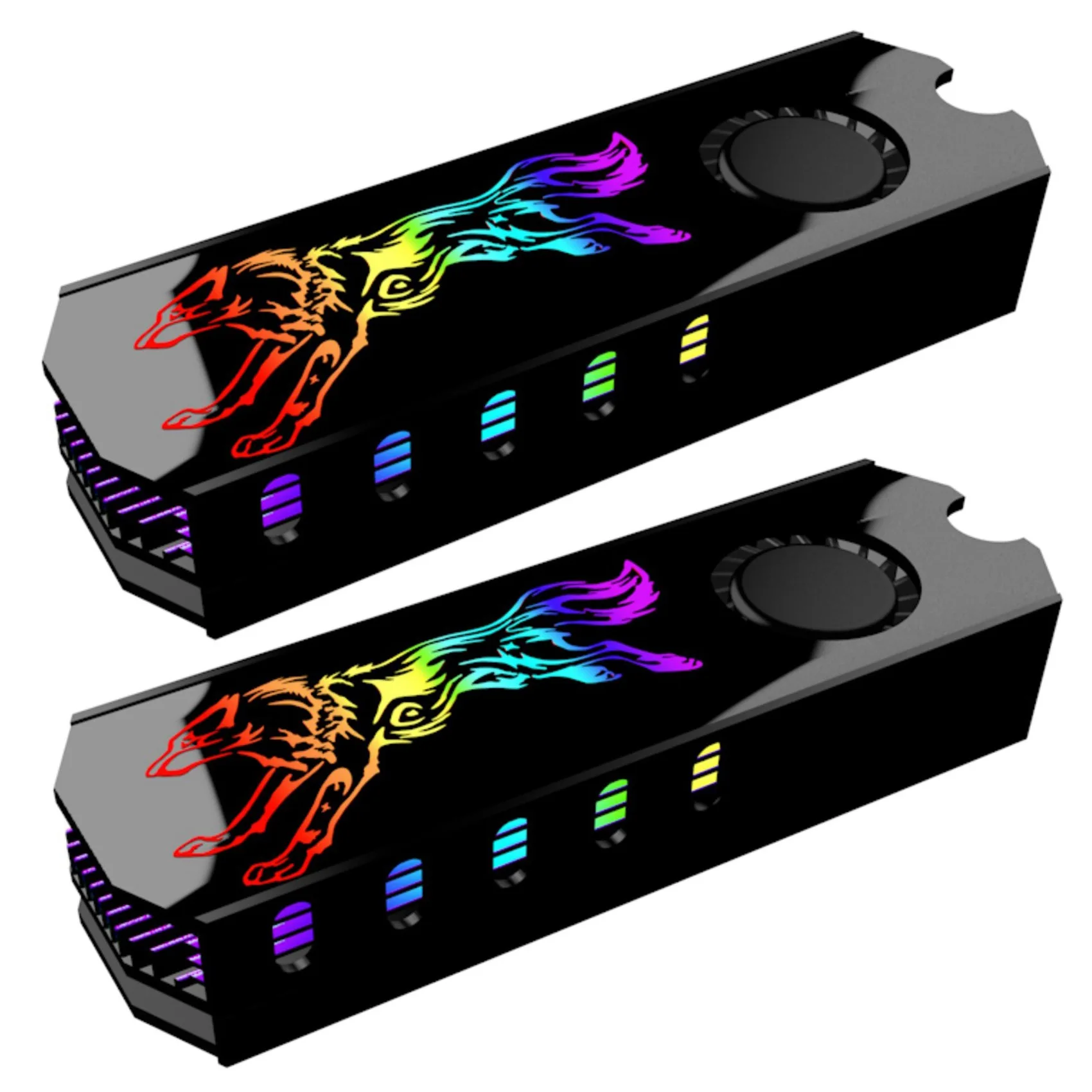 

2X M2 SSD Heatsink Cooler Vest 5V ARGB M.2 2280 Solid State Disk Hard Drive Radiator Cooling Fan Thermal Pad