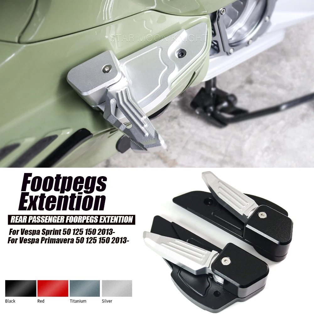

Motorcycle Foldable Rear Passenger Footpegs Extention Foot Pedal Footrests Foot Steps For Vespa Primavera Sprint 50 125 150