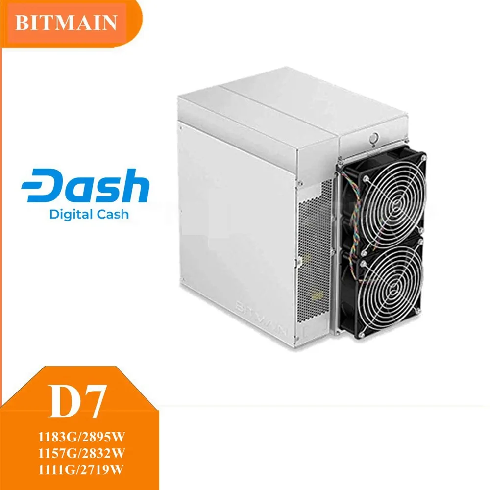 

Antminer D7 1183G 1157G 1111G Dash Crypto Machine Asic Miner Bitmain 2895W 2832W 2719W PSU Included
