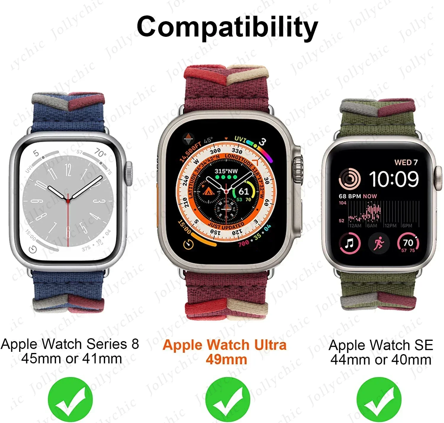 Ремешок Bridon для Apple Watch Band 49 мм 44 40 45 41 38 оригинальный нейлоновый браслет IWatch Series 9 8